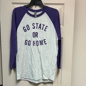 Purple and White Raglan Tee Kansas State